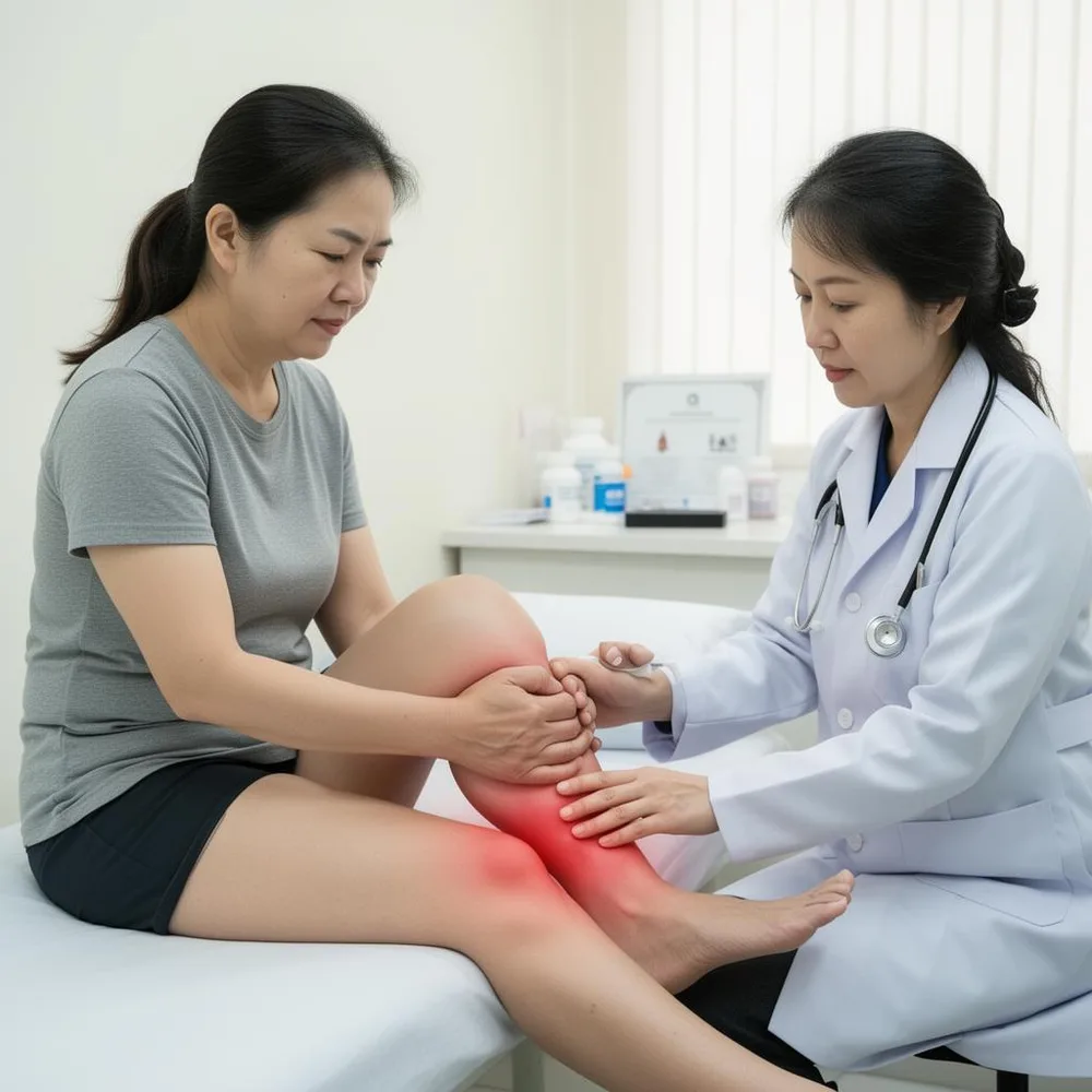 แพทย์แผนจีนตรวจอาการปวดข้อเท้าที่ฮั่นฟาง คลินิก สามย่าน