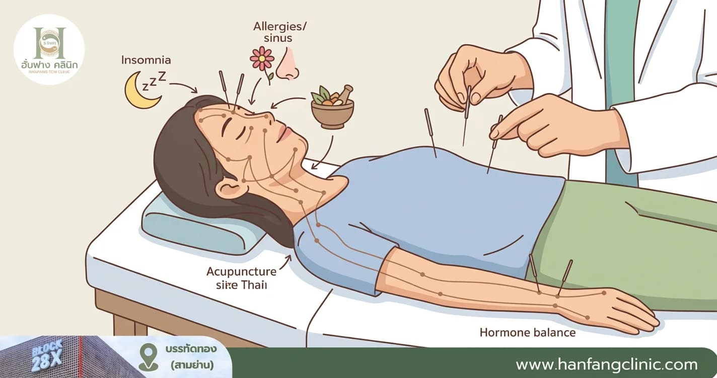 นอนไม่หลับ ภูมิแพ้ ไซนัส: ปรับสมดุลฮอร์โมนด้วย ‘ยาจีน’ และการฝังเข็ม เห็นผลในกี่ครั้ง?
